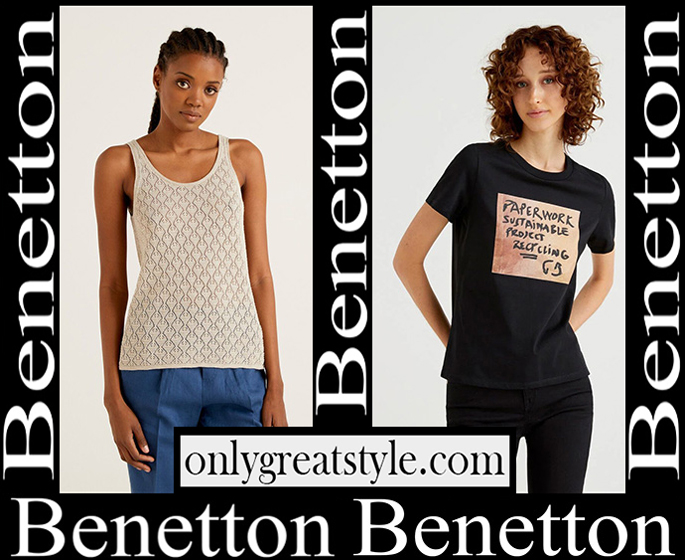 Benetton t-shirts 2023 new arrivals women's clothing